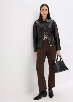 Discount Jacke aus Lacklederimitat Damen Bekleidung·Hosen|Jacken & Mäntel