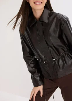 Discount Jacke aus Lacklederimitat Damen Bekleidung·Hosen|Jacken & Mäntel