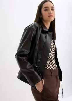 Discount Jacke aus Lacklederimitat Damen Bekleidung·Hosen|Jacken & Mäntel