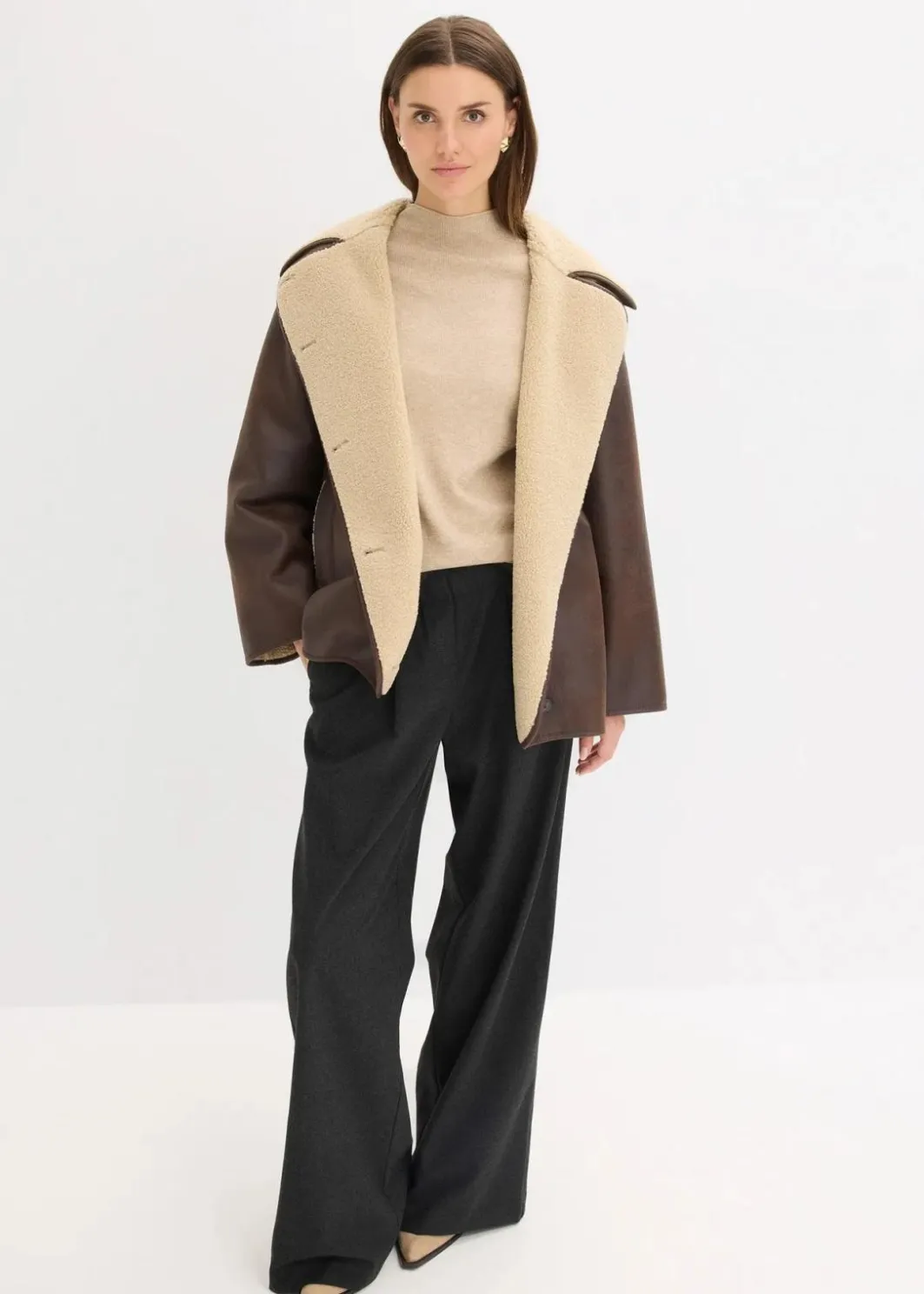 Damen bonprix Bekleidung·Hosen|Jacken & Mäntel|Jacke aus Lammfellimitat