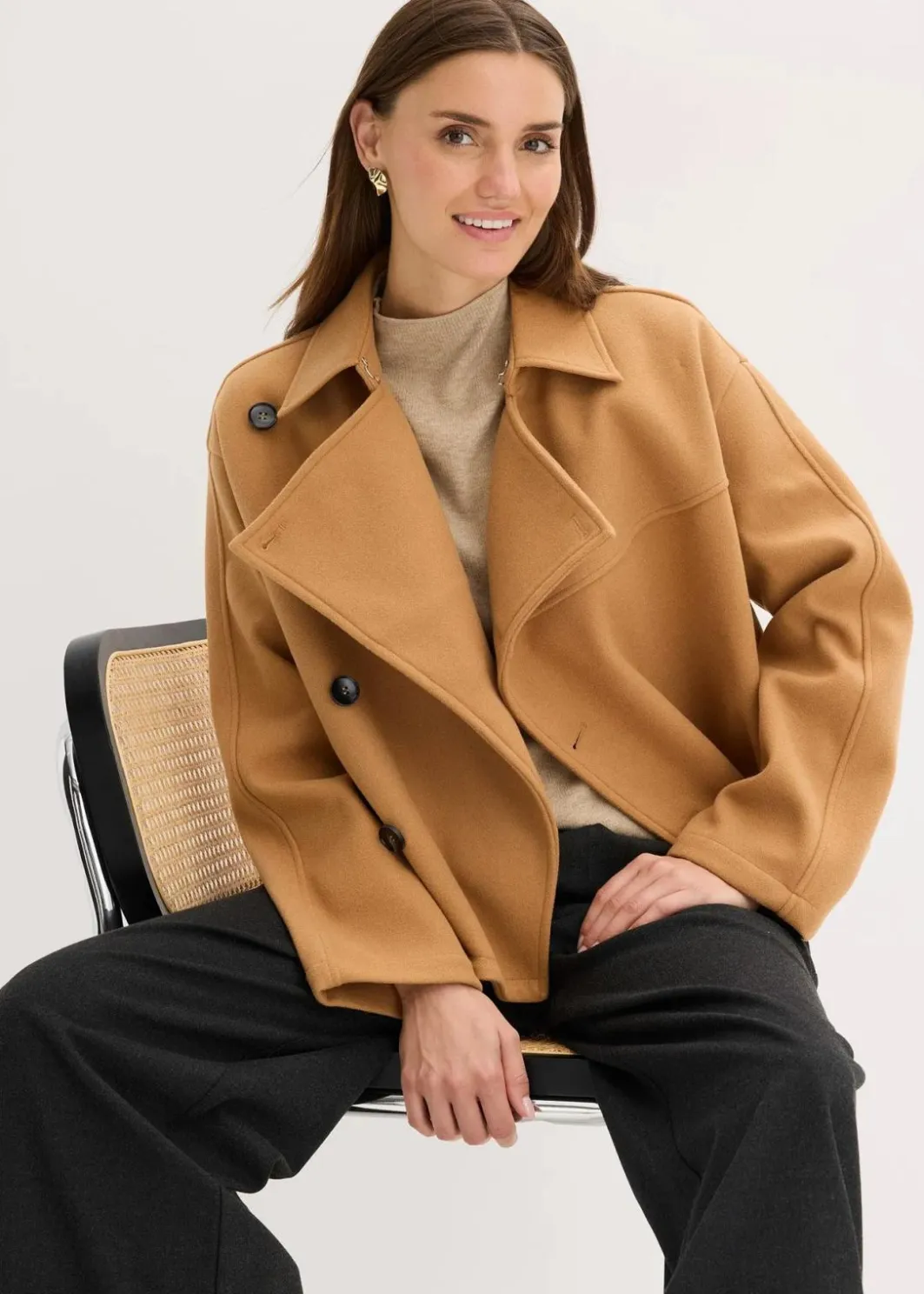 Damen bonprix Bekleidung·Hosen|Jacken & Mäntel|Jacke in Wolloptik
