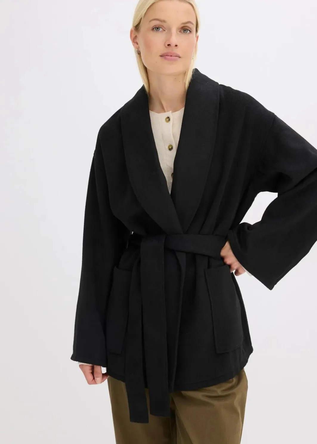 Damen bonprix Bekleidung·Hosen|Jacken & Mäntel|Jacke in Wolloptik
