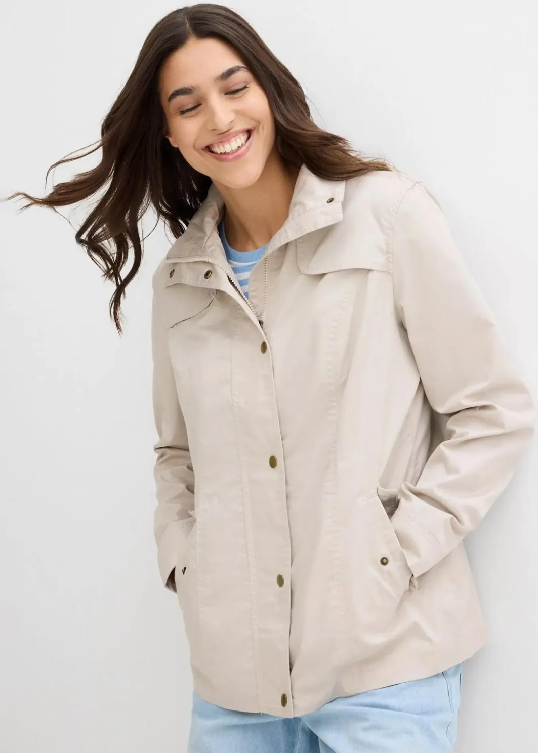 Damen bonprix Jacken & Mäntel|Bekleidung·Hosen|Jacke mit Stehkragen