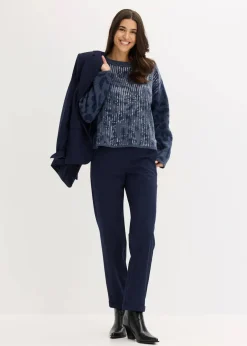 Sale Jacquard Oversize Pullover mit Pailletten Damen Bekleidung·Umstandsmode|Strickmode
