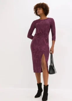 Outlet Jacquard-Midikleid Damen Bekleidung·Pullover & Strickjacken|Kleider