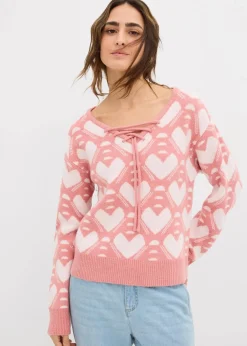 Outlet Jaquard Feinstrickpullover Damen Bekleidung·Umstandsmode|Strickmode