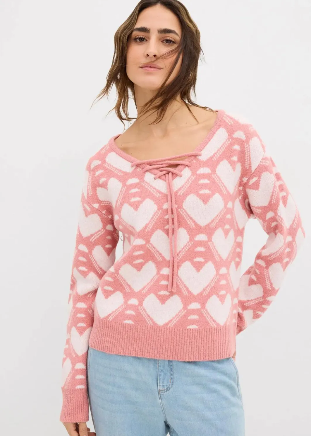 Outlet Jaquard Feinstrickpullover Damen Bekleidung·Umstandsmode|Strickmode