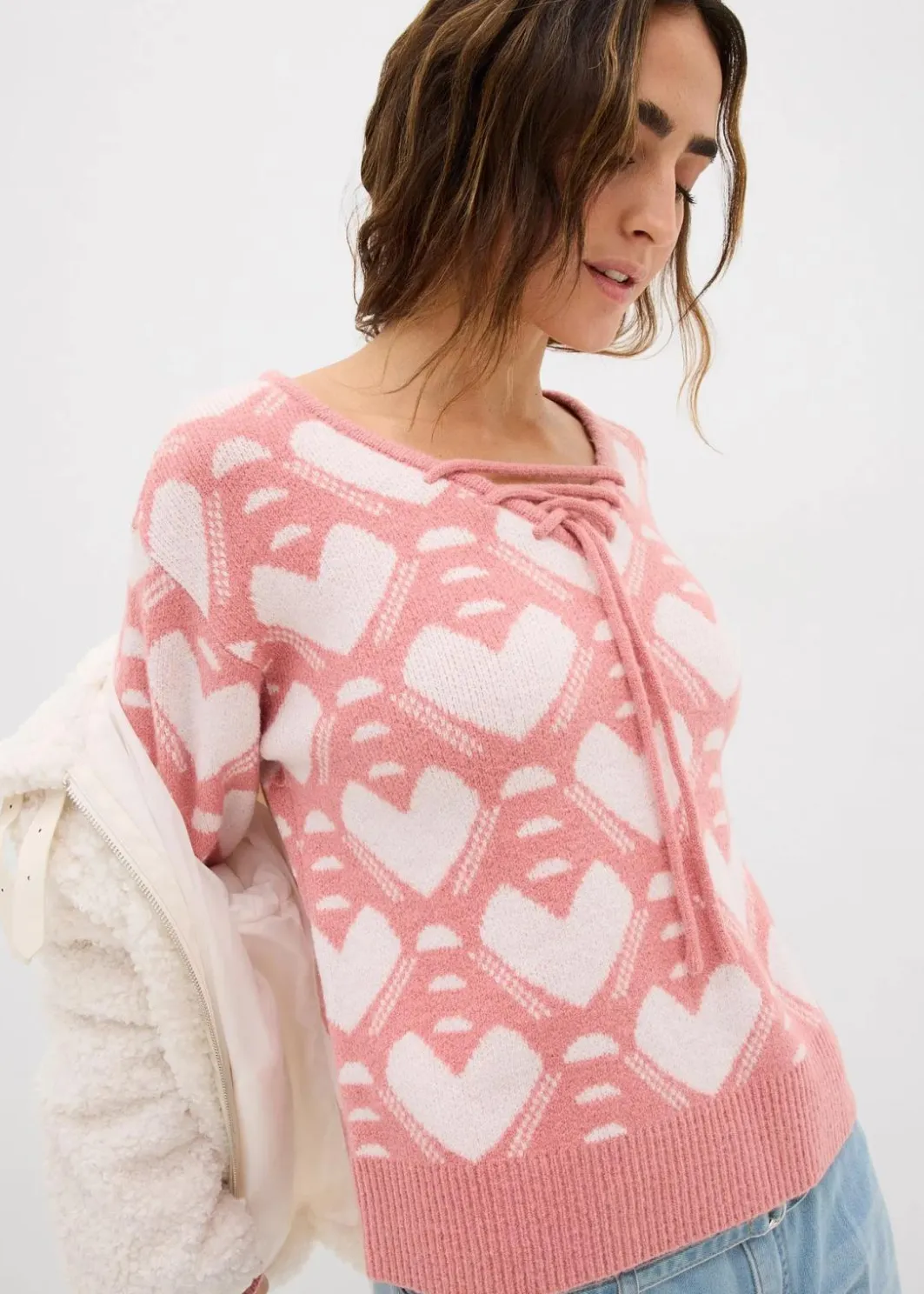 Outlet Jaquard Feinstrickpullover Damen Bekleidung·Umstandsmode|Strickmode