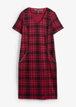 Damen bonprix Kleider|Bekleidung·Pullover & Strickjacken|Jaquardkleid mit dekorativen Nieten