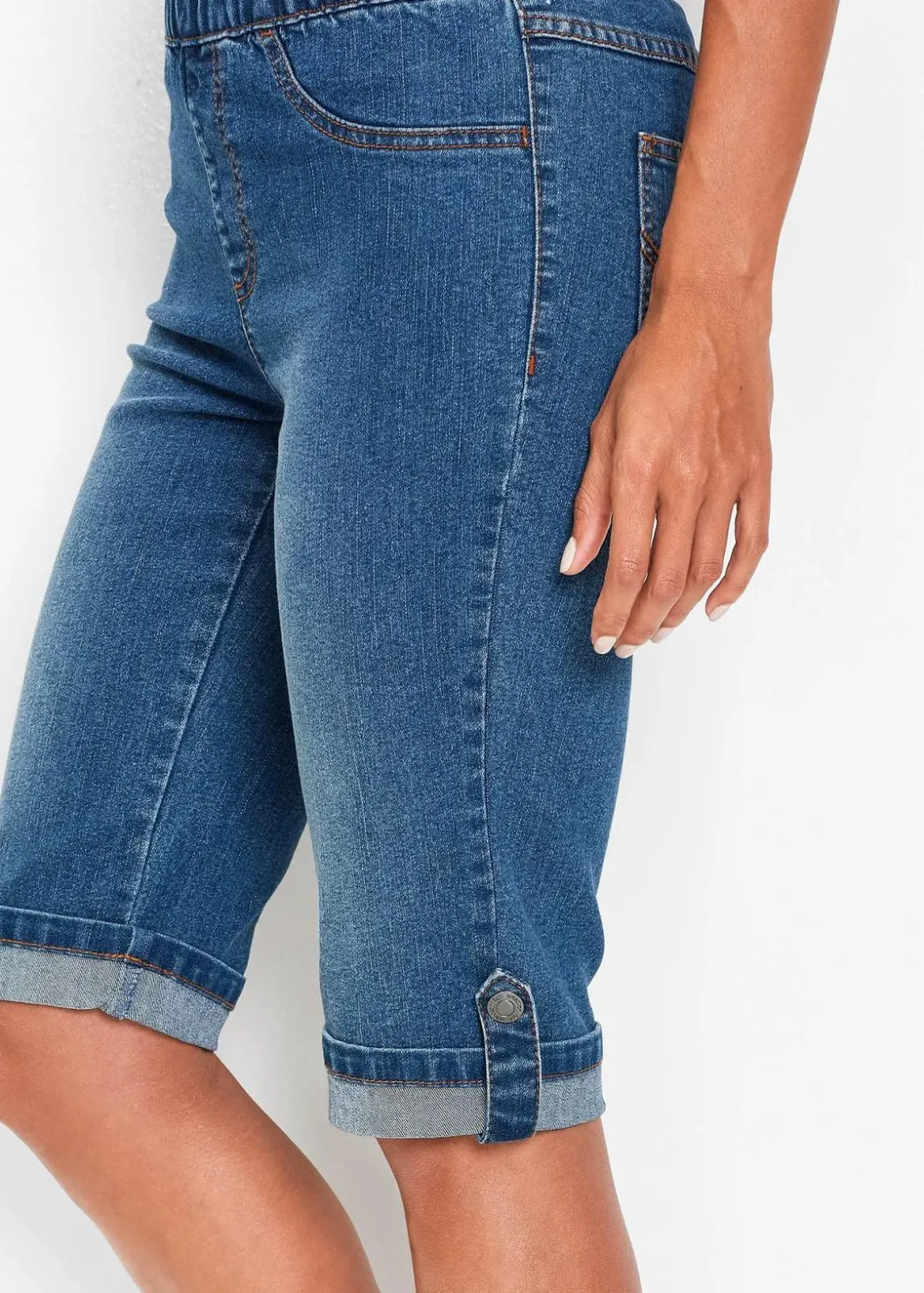 Damen bonprix Jeans|Shorts|Jeans Bermuda Mid Waist, Bequembund
