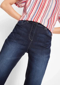Damen bonprix Jeans|Shorts|Jeans Bermuda Mid Waist mit gekrempeltem Saum