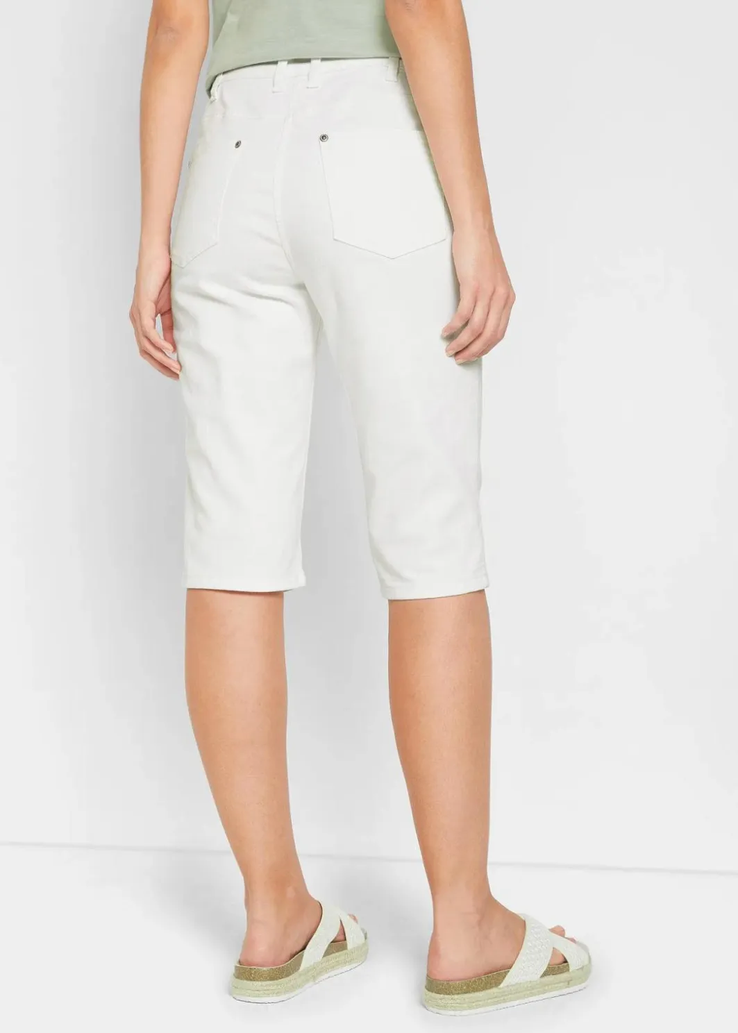 Jeans Bermuda Mid Waist mit gekrempeltem Saum Damen Jeans|Shorts