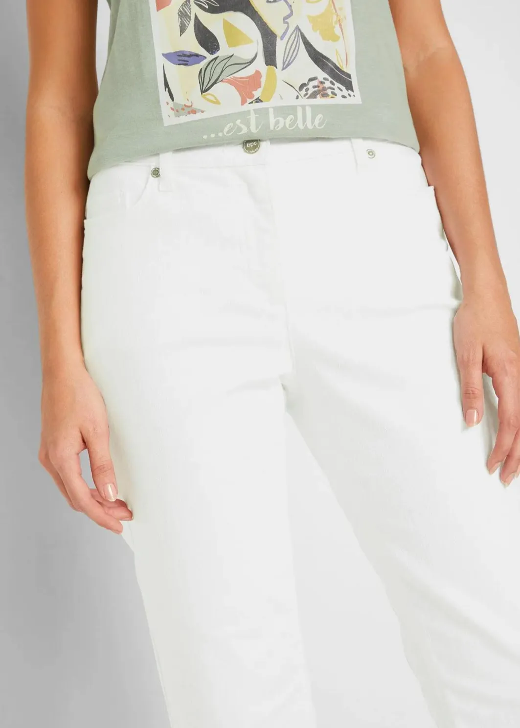 Jeans Bermuda Mid Waist mit gekrempeltem Saum Damen Jeans|Shorts