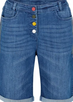 New Jeans Bermuda Mid Waist mit Stickerei und Bequembund Damen Bekleidung·Outdoorbekleidung|Bekleidung·Shirts & Tops
