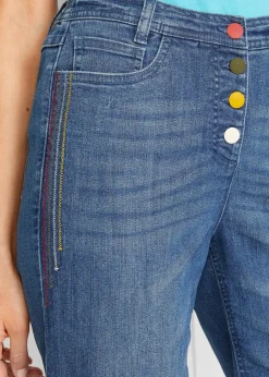 New Jeans Bermuda Mid Waist mit Stickerei und Bequembund Damen Bekleidung·Outdoorbekleidung|Bekleidung·Shirts & Tops