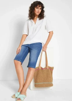 Clearance Jeans Bermuda Mid Waist, Stretch Damen Bekleidung·Shirts & Tops|Jeans