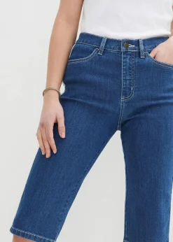 Damen bonprix Jeans|Shorts|Jeans Bermuda Slim Fit High Waist