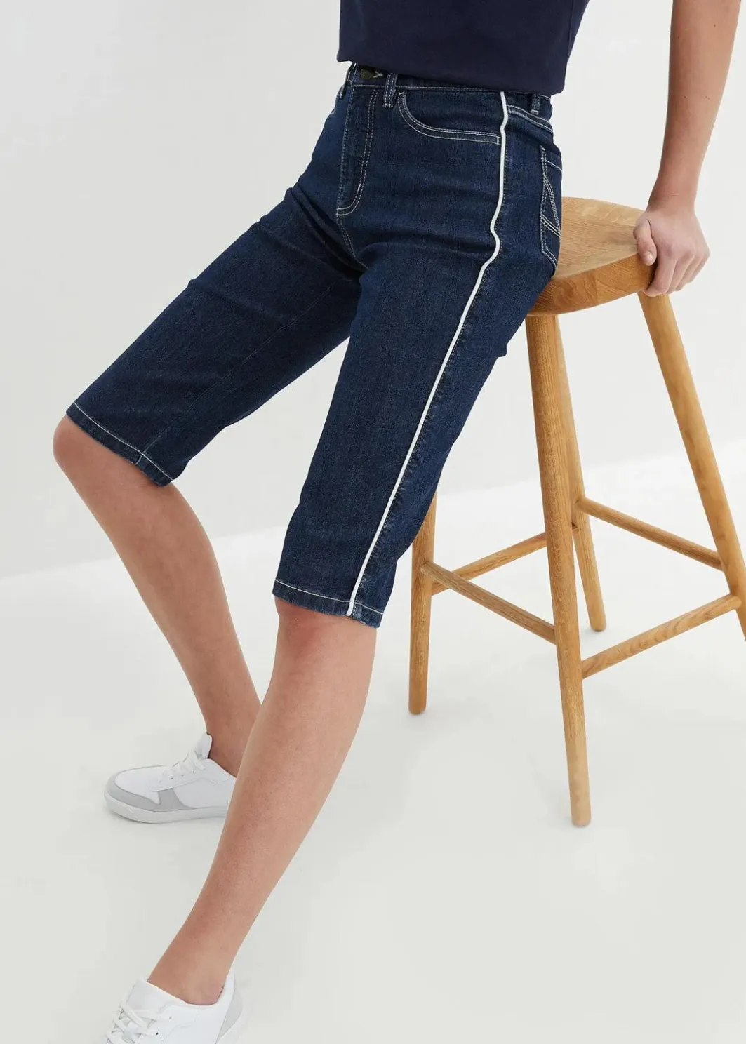 Damen bonprix Bekleidung·Outdoorbekleidung|Bekleidung·Shirts & Tops|Jeans Bermuda Slim Fit High Waist