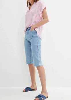 Damen bonprix Jeans|Shorts|Jeans Bermuda Slim Fit High Waist