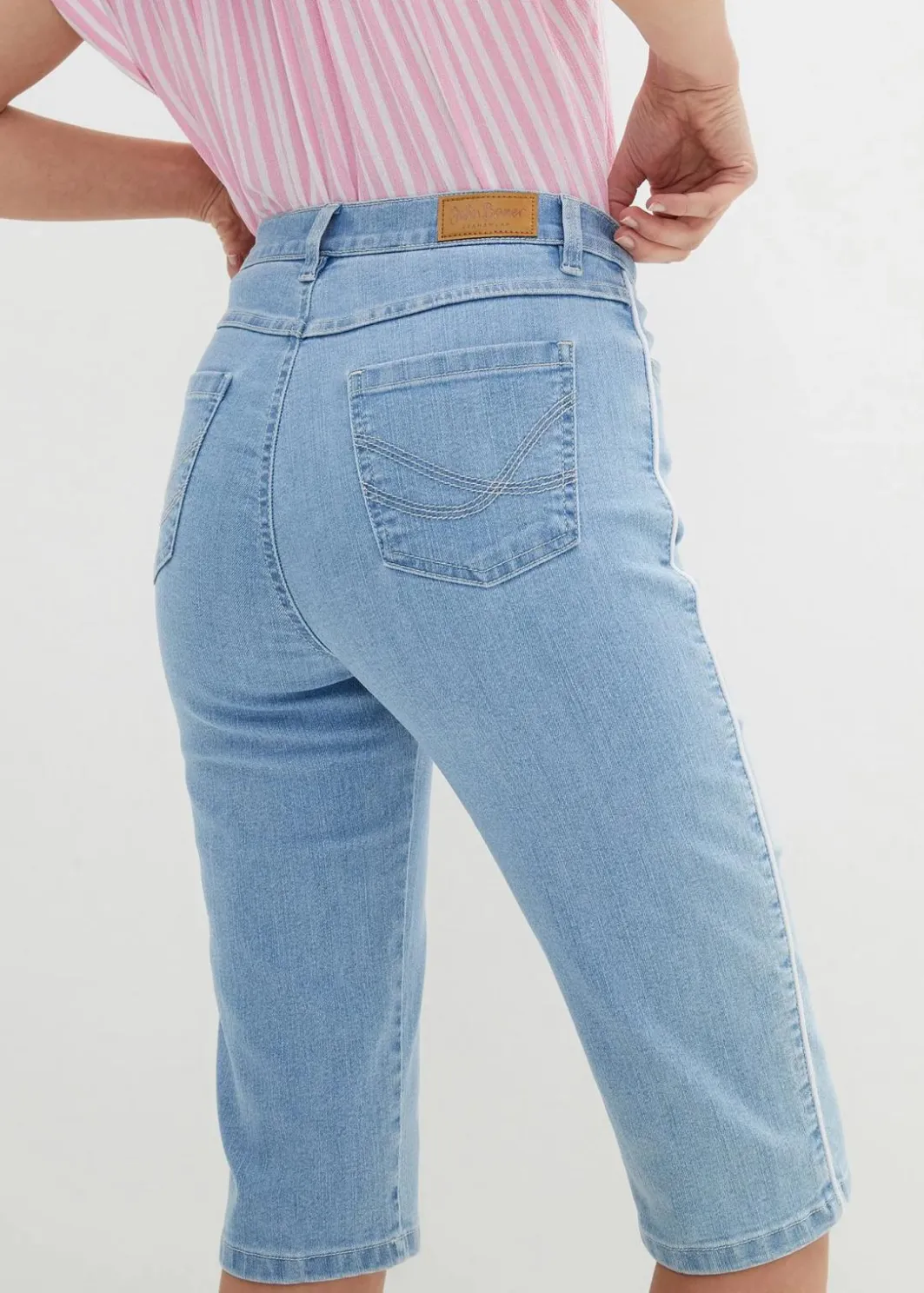 Damen bonprix Jeans|Shorts|Jeans Bermuda Slim Fit High Waist