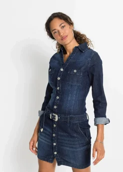 New Jeans Kleid mit Gürtel Damen Kleider