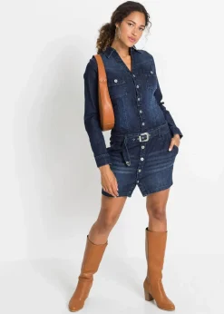 New Jeans Kleid mit Gürtel Damen Kleider