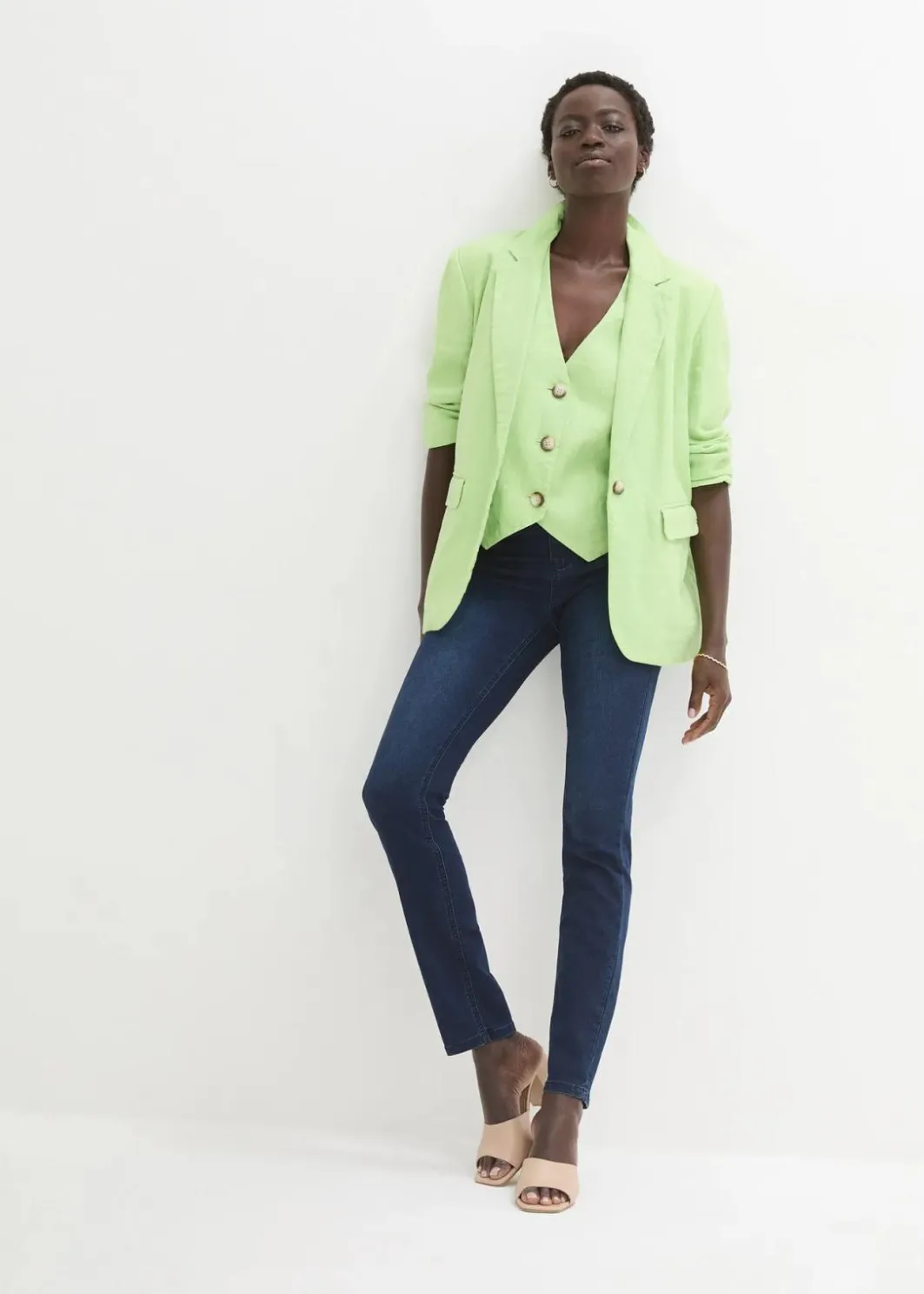Damen bonprix Jeans|Kurzgrößen|Jeans mit Bequembund