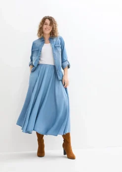 Best Jeans Rock, High Waist, Bequembund Damen Röcke