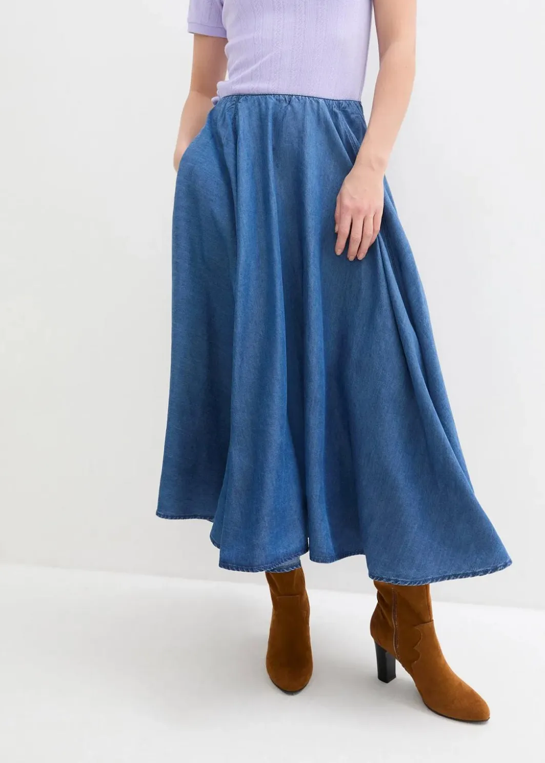 Damen bonprix Röcke|Jeans Rock, High Waist, Bequembund