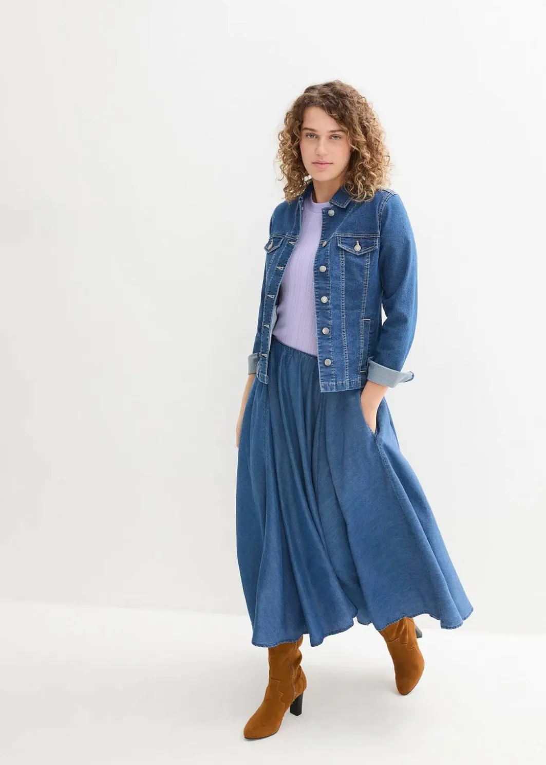 Damen bonprix Röcke|Jeans Rock, High Waist, Bequembund