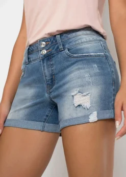 Damen bonprix Bekleidung·Outdoorbekleidung|Bekleidung·Shirts & Tops|Jeans Shorts Mid Waist