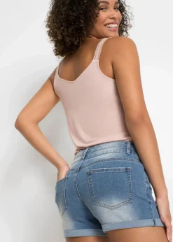 Damen bonprix Bekleidung·Outdoorbekleidung|Bekleidung·Shirts & Tops|Jeans Shorts Mid Waist