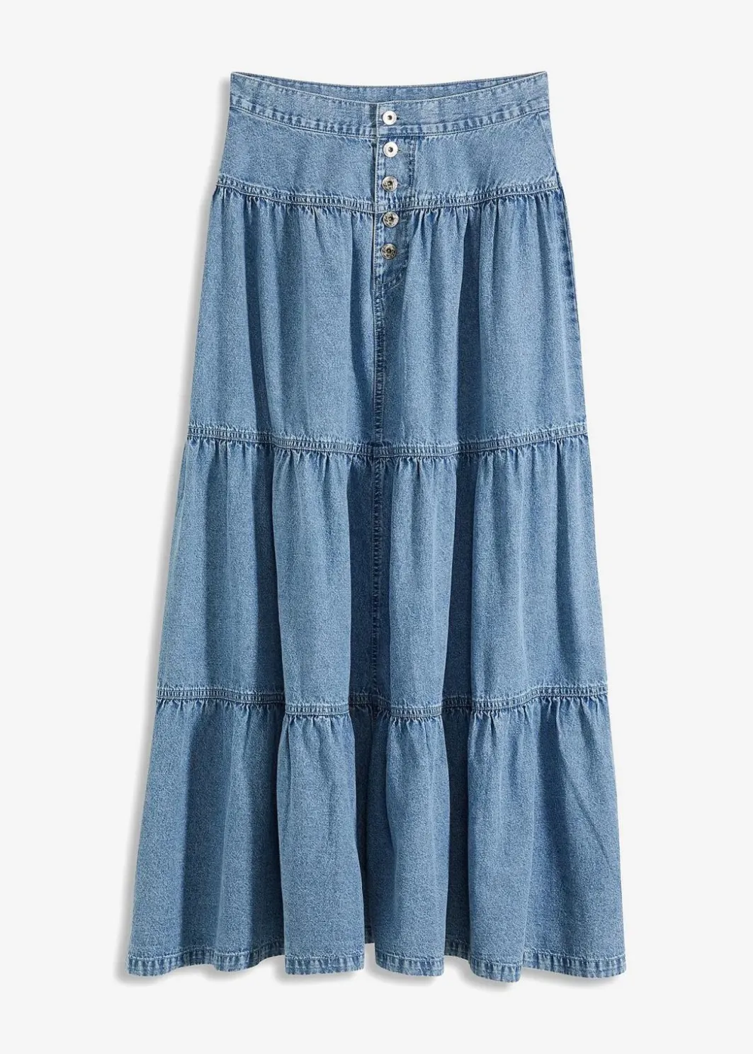 Sale Jeans Stufenrock mit Knopfleiste Damen Bekleidung·Sportbekleidung|Röcke