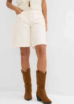 New Jeans-Bermuda Mid Waist Damen Jeans|Shorts