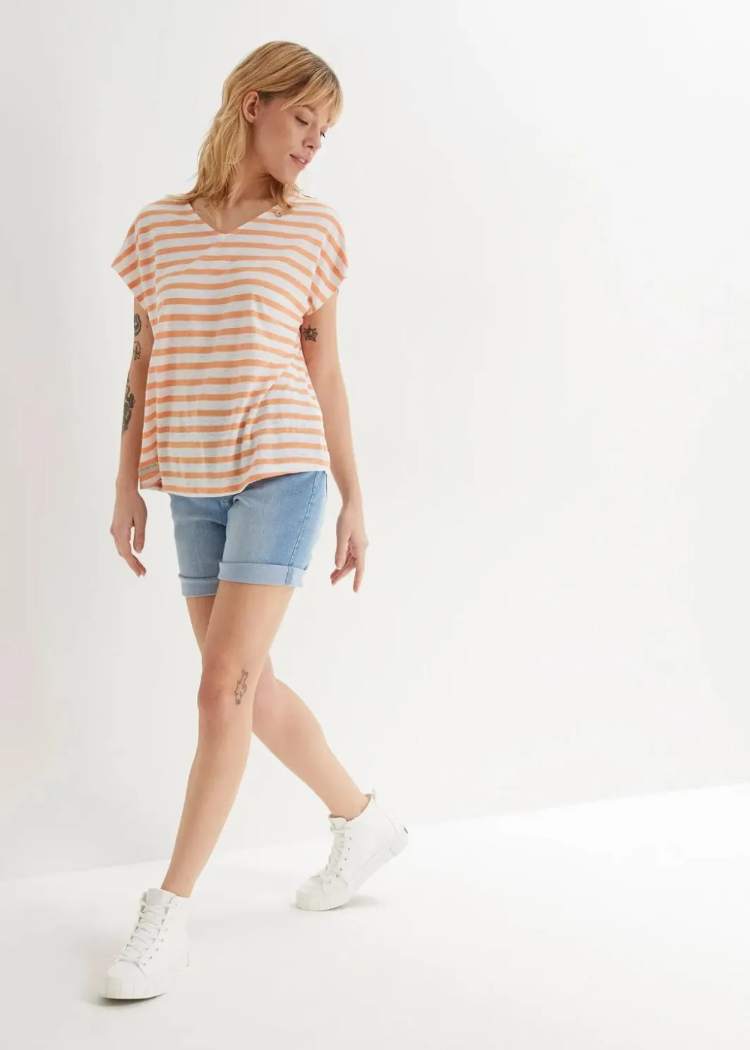 Sale Jeans-Bermuda Mid Waist Damen Jeans|Shorts