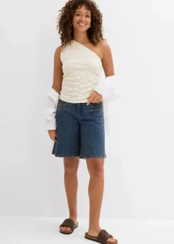 Outlet Jeans-Bermuda Mid Waist Damen Bekleidung·Outdoorbekleidung|Bekleidung·Shirts & Tops