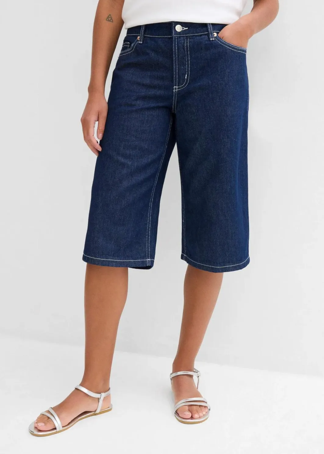 New Jeans-Bermuda Mid Waist, Low Stretch Damen Jeans|Shorts