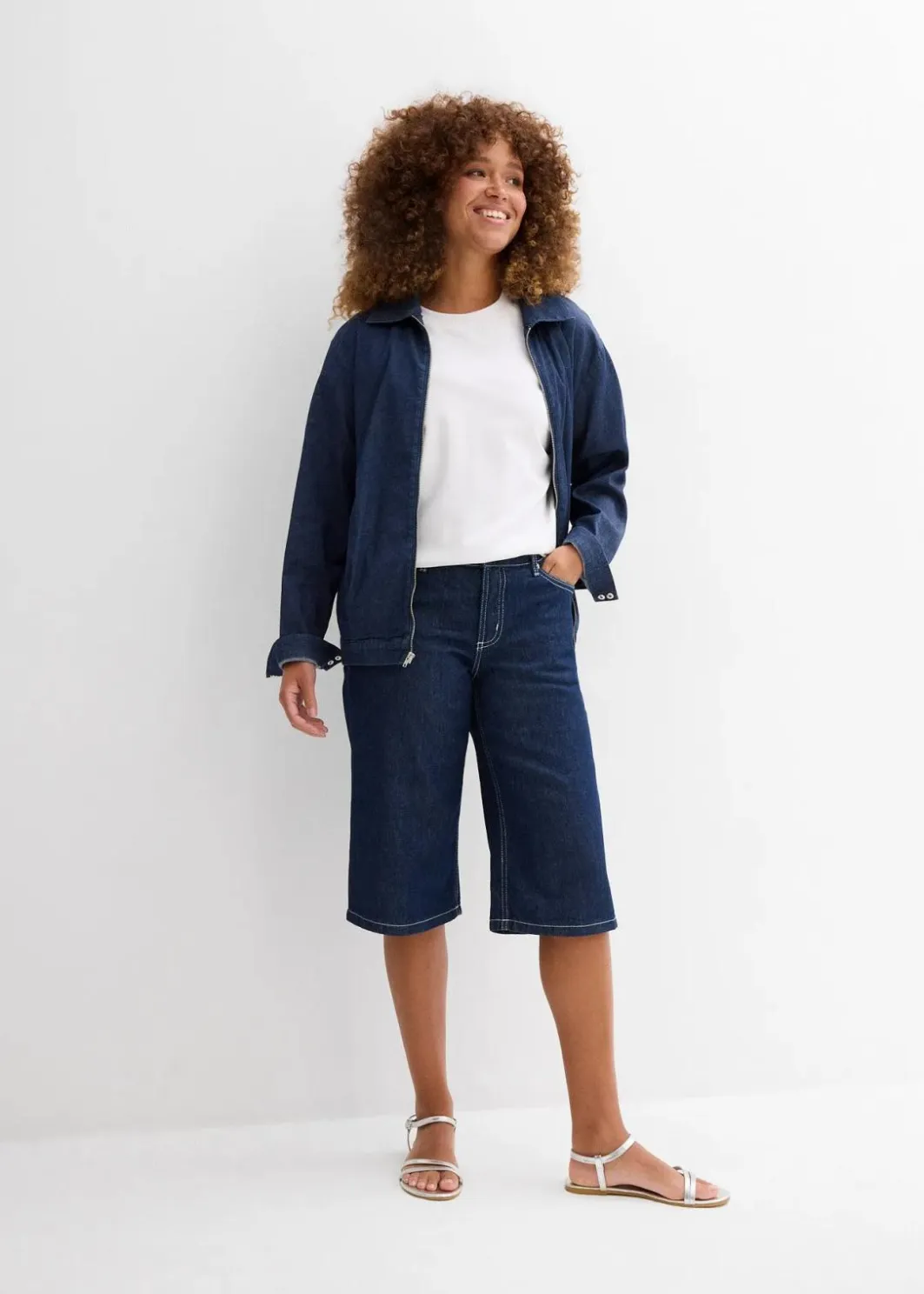 New Jeans-Bermuda Mid Waist, Low Stretch Damen Jeans|Shorts