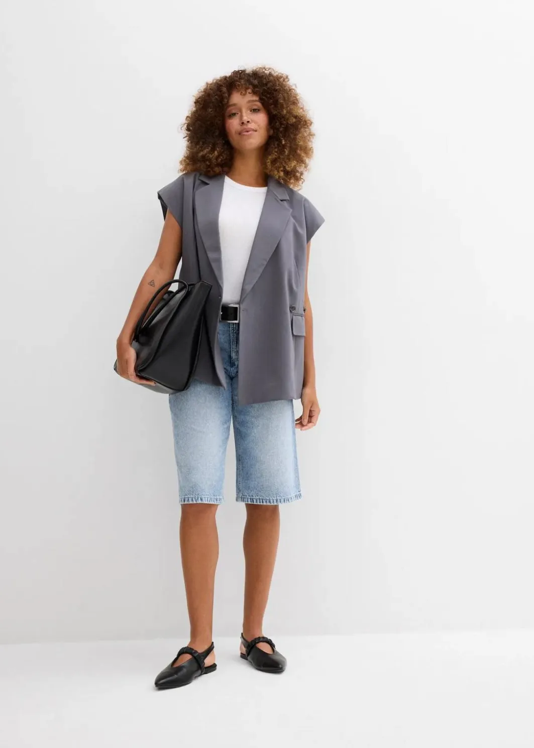 Damen bonprix Jeans|Shorts|Jeans-Bermuda Mid Waist, Low Stretch