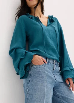 Damen bonprix Bekleidung·Outdoorbekleidung|Bekleidung·Shirts & Tops|Jeans-Bermuda Mid Waist, Low Stretch