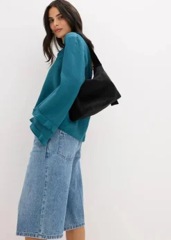 Damen bonprix Bekleidung·Outdoorbekleidung|Bekleidung·Shirts & Tops|Jeans-Bermuda Mid Waist, Low Stretch