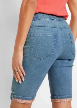 Discount Jeans-Bermuda mit farbigem Aufschlag Damen Bekleidung·Outdoorbekleidung|Shorts