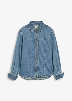 Outlet Jeansbluse aus reiner Baumwolle Damen Bekleidung·Jacken & Mäntel|Blusen & Tuniken