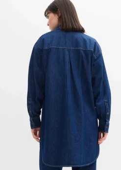 Damen bonprix Bekleidung·Jacken & Mäntel|Blusen & Tuniken|Jeansbluse aus schwerem Denim, reine Baumwolle, Oversized