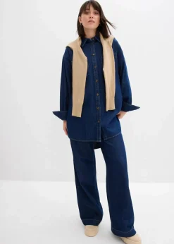 Damen bonprix Bekleidung·Jacken & Mäntel|Blusen & Tuniken|Jeansbluse aus schwerem Denim, reine Baumwolle, Oversized