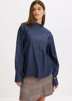 Damen bonprix Bekleidung·Jacken & Mäntel|Blusen & Tuniken|Jeansbluse mit hohen Manschetten