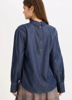 Damen bonprix Bekleidung·Jacken & Mäntel|Blusen & Tuniken|Jeansbluse mit hohen Manschetten