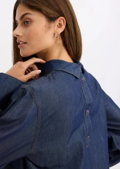 Damen bonprix Bekleidung·Jacken & Mäntel|Blusen & Tuniken|Jeansbluse mit hohen Manschetten