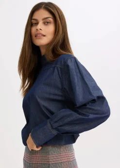 Damen bonprix Bekleidung·Jacken & Mäntel|Blusen & Tuniken|Jeansbluse mit hohen Manschetten