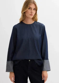 Clearance Jeansbluse mit weitem Arm Damen Bekleidung·Jacken & Mäntel|Blusen & Tuniken